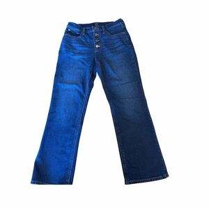 J.Crew Mid Rise Flare Crop Jeans Button Fly Denim Size 28
